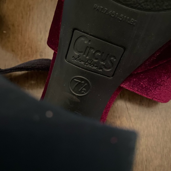 Circus by Sam Edelman Velvet Platform Sandals - Burgundy and Black - Picture 10 of 10